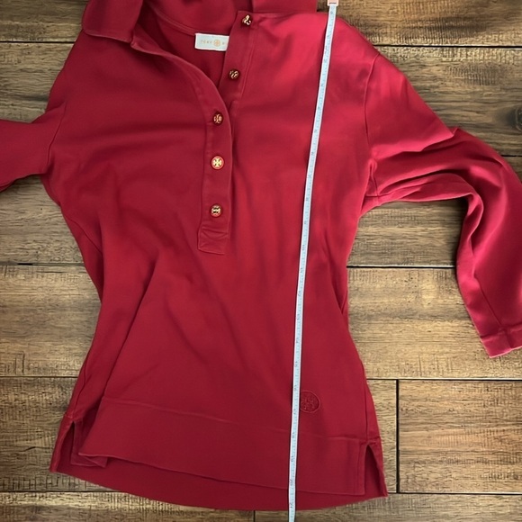TORY BURCH Half Button Up Top 3/4 Sleeves Logo Buttons Size XS - Picture 13 of 13